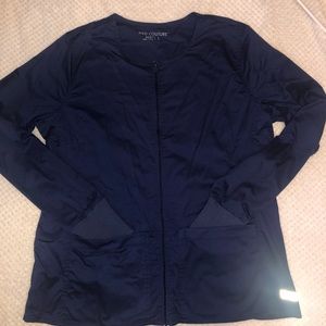 Med Couture in seam warm up scrub jacket